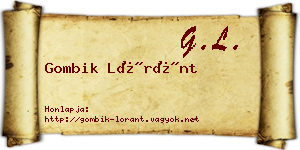 Gombik Lóránt névjegykártya